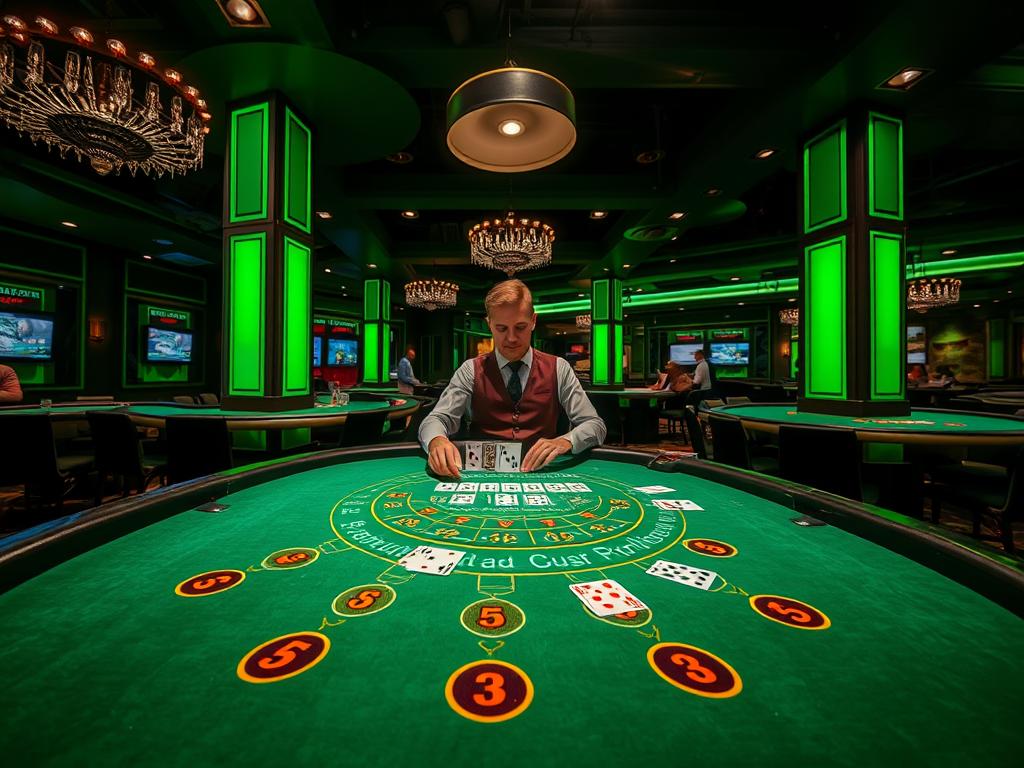 Stół do blackjacka w kasynie w Poznaniu Stół do blackjacka w kasynie w Poznaniu