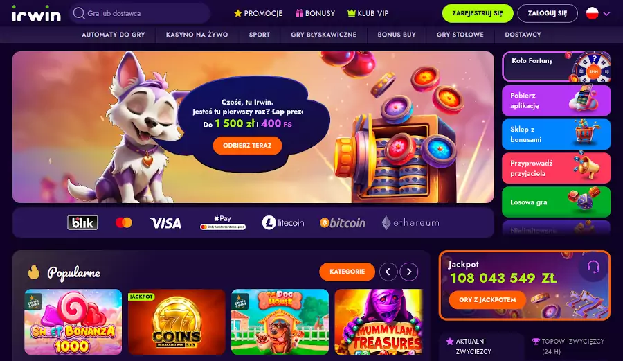 Irwin Casino strona Irwin Casino Opinie