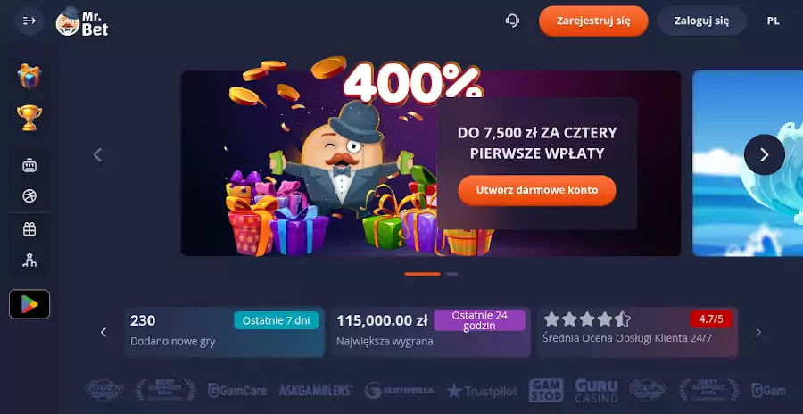 MrBet casino strona MrBet Opinie