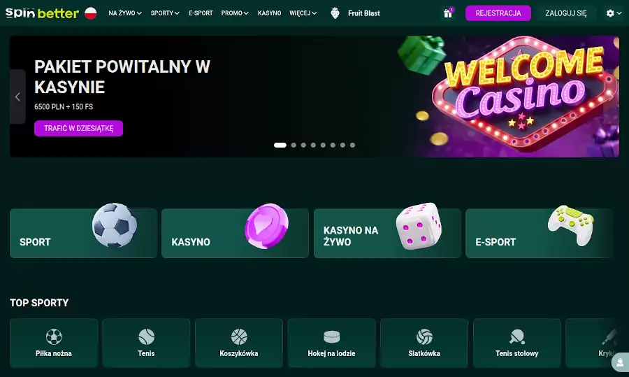 SpinBetter casino strona SpinBetter Opinie