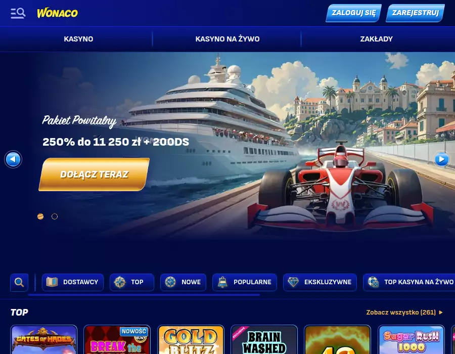 Wonaco casino popularne kasyno online